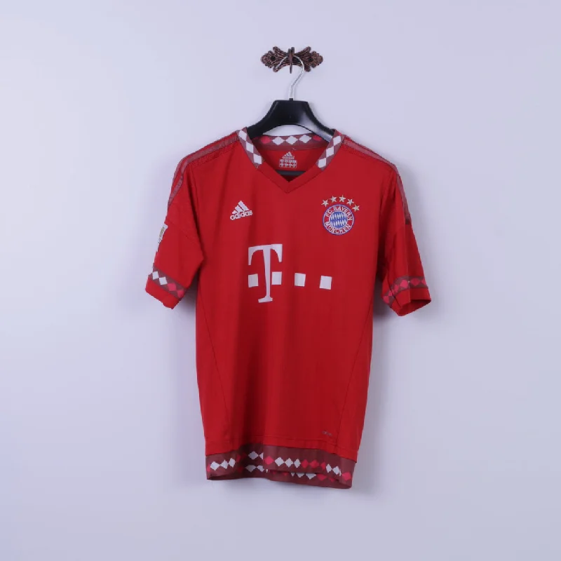 Women’s off-the-shoulder blouses for summer style -Adidas Womens 10 M Shirt red Bayern Munchen Football #7 Ribery Jersey Top