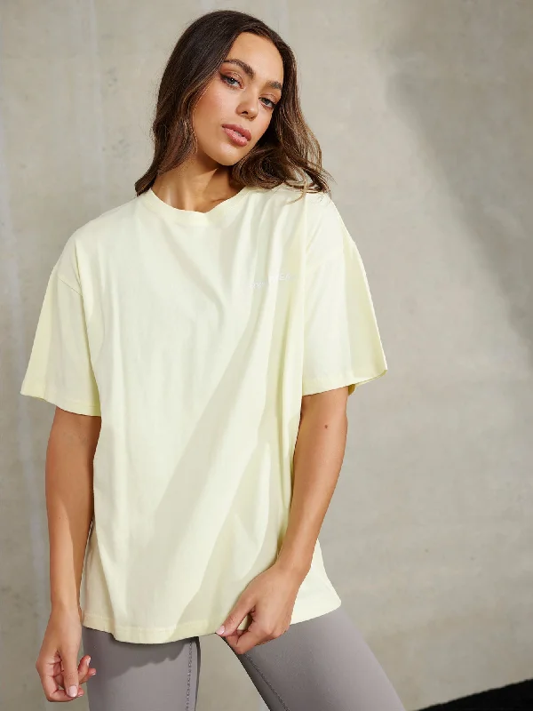 Women’s crop tops for trendy style -Embody Oversized T-Shirt - Lemon