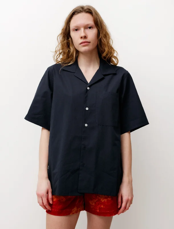 Women’s sheer tops for stylish layering -SS School Shirt Navy