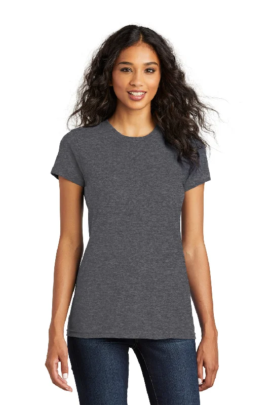 Women’s tunic-length tops for versatile layering -District Womens The Concert Short Sleeve Crewneck T-Shirt - Heather Charcoal Grey