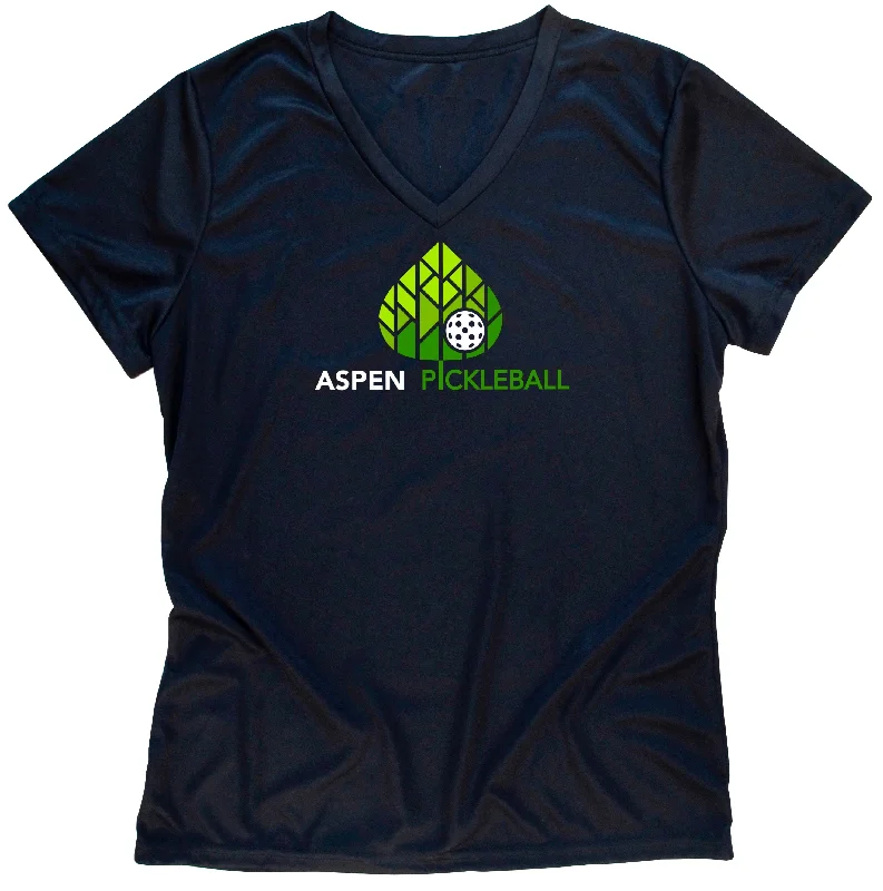 Women’s boatneck tops for classic elegance -Aspen Pickleball Ladies Performance T-Shirt - Front Logo