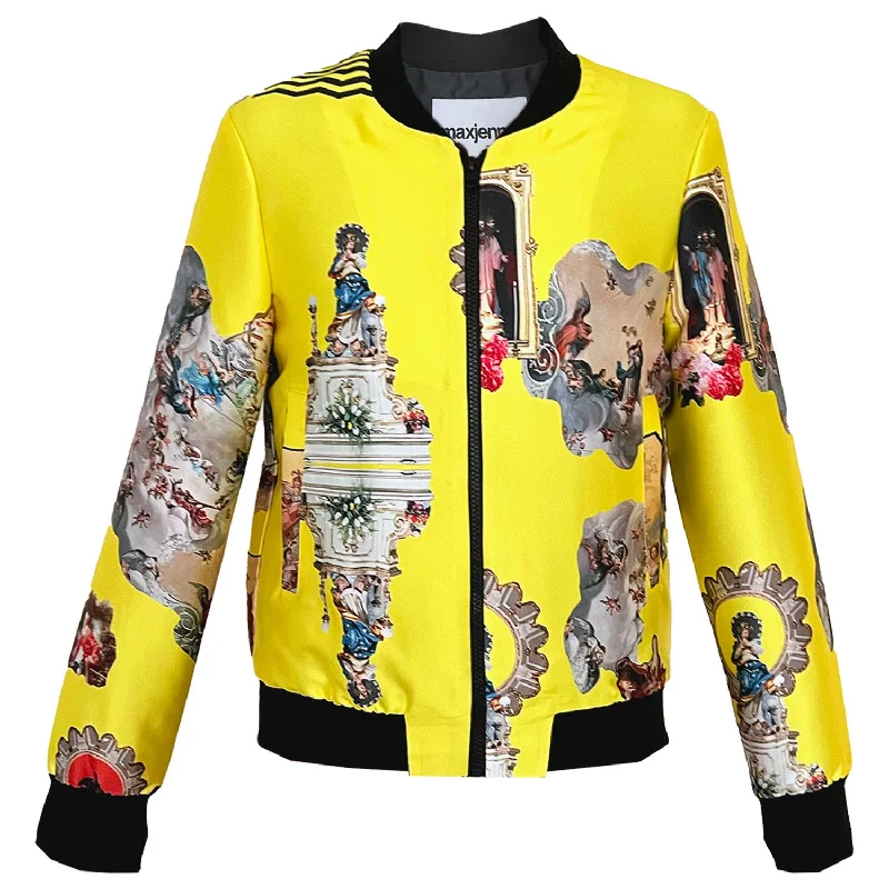 Women’s lightweight coats for mild weather -Unisex bomber jacket sicily yellow