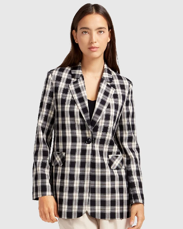 Women’s blazers for formal occasions -Love & Mercy Checked Blazer