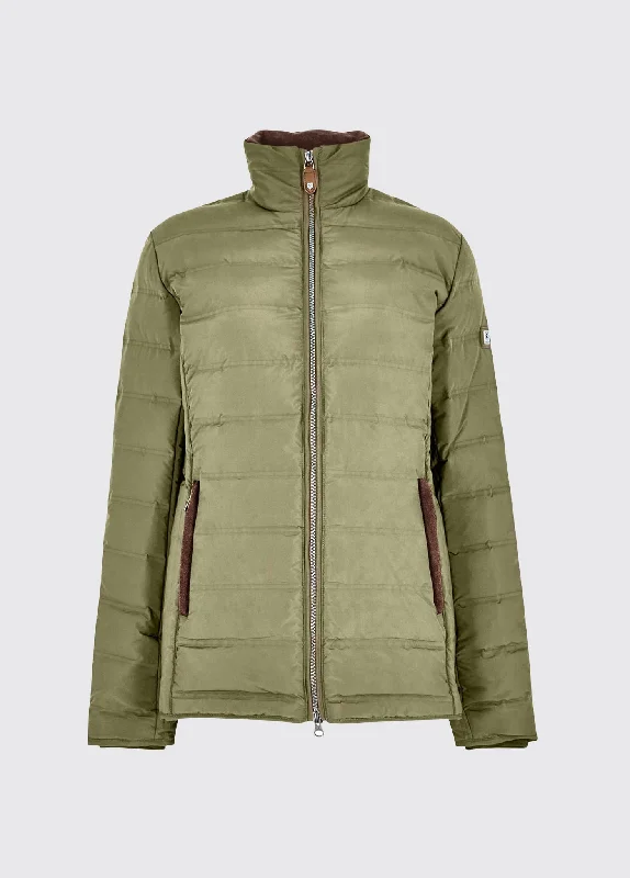 Women’s fleece-lined jackets for warmth and comfort -Ballinroe Down Jacket - Dusky Green