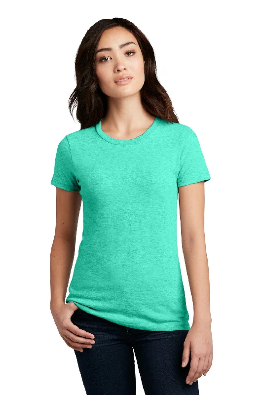 Women’s floral tops for spring vibes -District Womens Perfect Blend Short Sleeve Crewneck T-Shirt - Heather Aqua Green