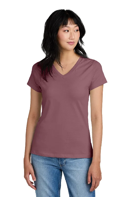 Women’s off-the-shoulder tops for chic style -District Womens Perfect Weight Short Sleeve V-Neck T-Shirt - Orchid Haze