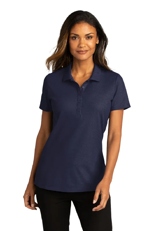 Women’s wrap shirts for casual chic -Port Authority Womens React SuperPro Snag Resistant Short Sleeve Polo Shirt - True Navy Blue