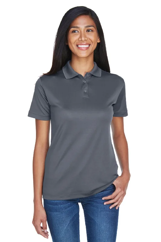 Women’s polo tops for sporty chic -UltraClub Womens Cool & Dry Moisture Wicking Short Sleeve Polo Shirt - Charcoal Grey