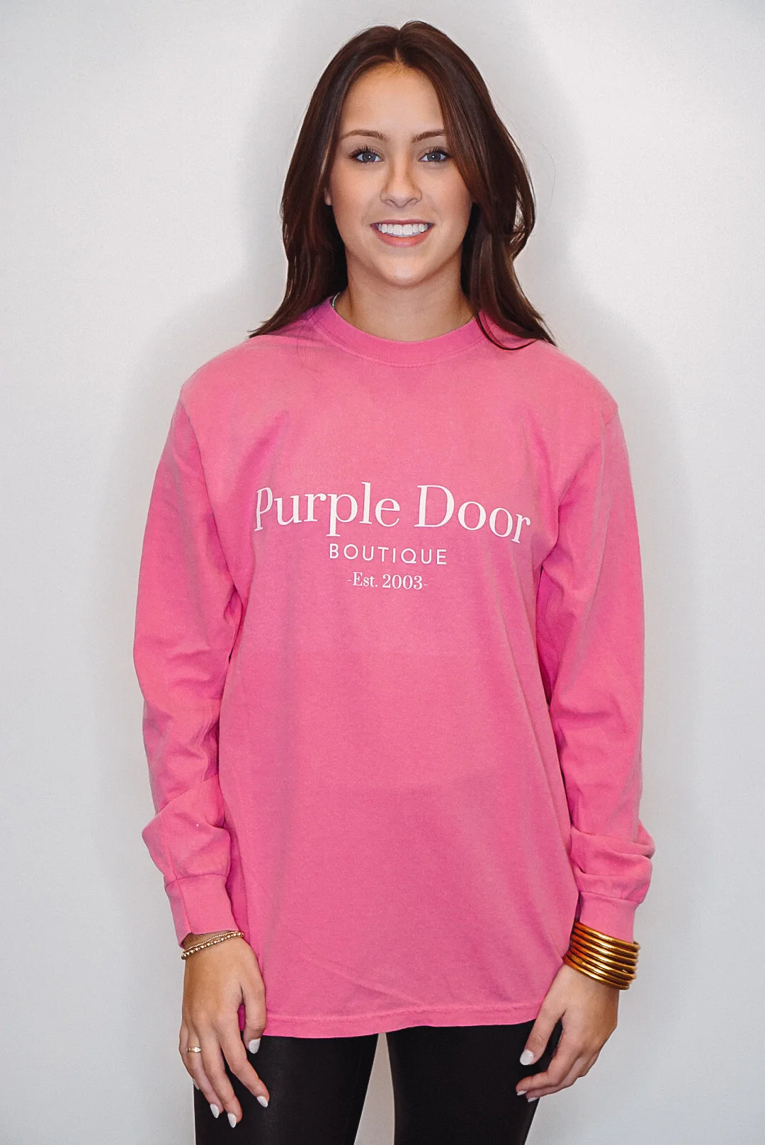 Women’s silk tops for luxury style -Purple Door Pink T-Shirt