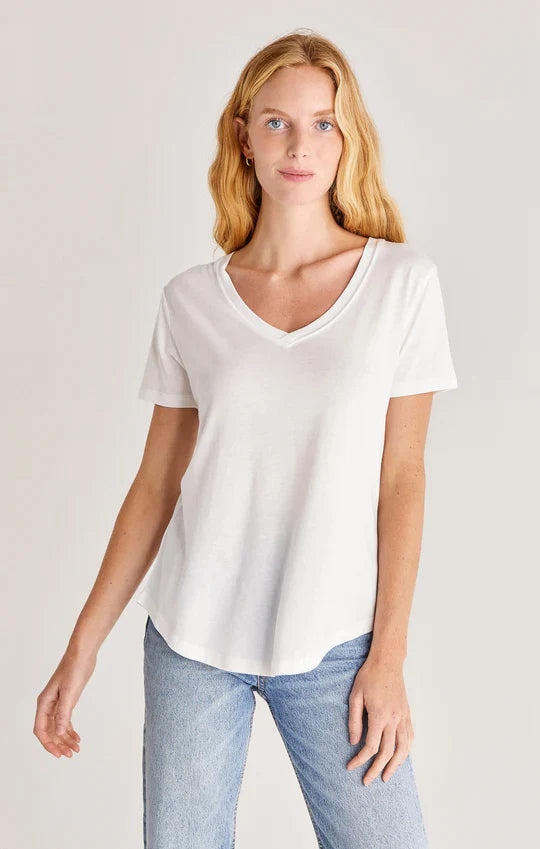 Women’s casual tops for everyday wear -Z Supply White Kasey Modal Tee