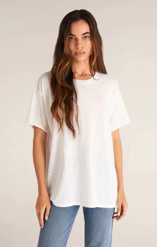 Women’s sweatshirts with prints for stylish casual wear -Z Supply White Oversized Tee