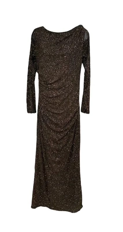 Women’s A-line maxi dresses for comfortable elegance -Candalate Woman’s Black Glitter Dress M