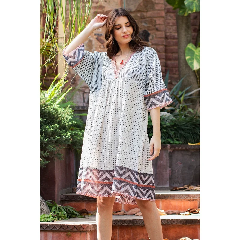 Women’s mini dresses for fun and flirty look -Novica Handmade Mumbai Joy Viscose Babydoll Dress